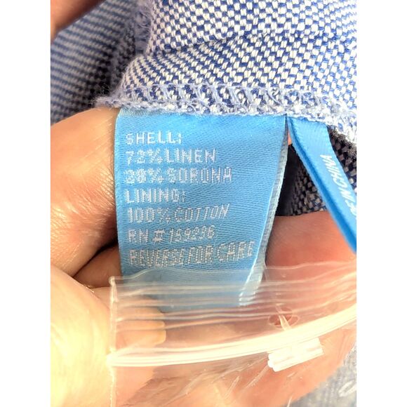 J. McLAUGHLIN "Leah Dress" Linen-Blend Chambray Midi Dress Classic Size 12 NWT - Picture 9 of 9